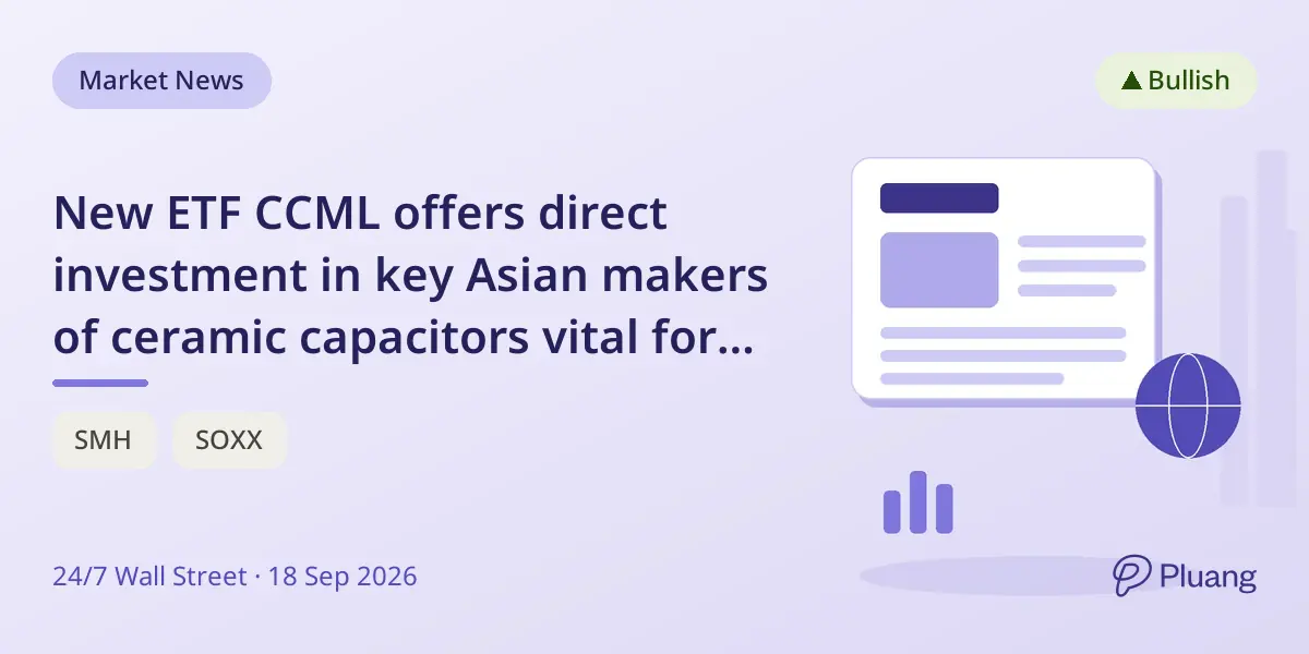 New ETF CCML offers direct investment in key Asian makers of ceramic capacitors vital for AI and EV tech.