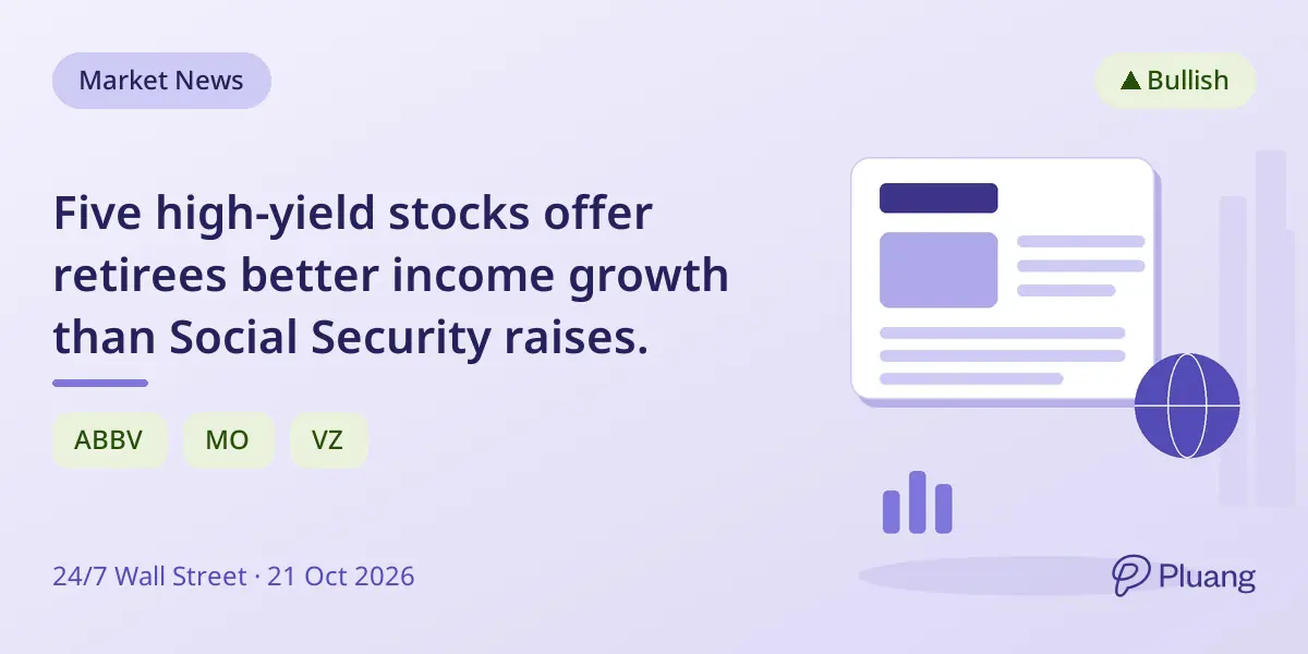 Five high-yield stocks offer retirees better income growth than Social Security raises.