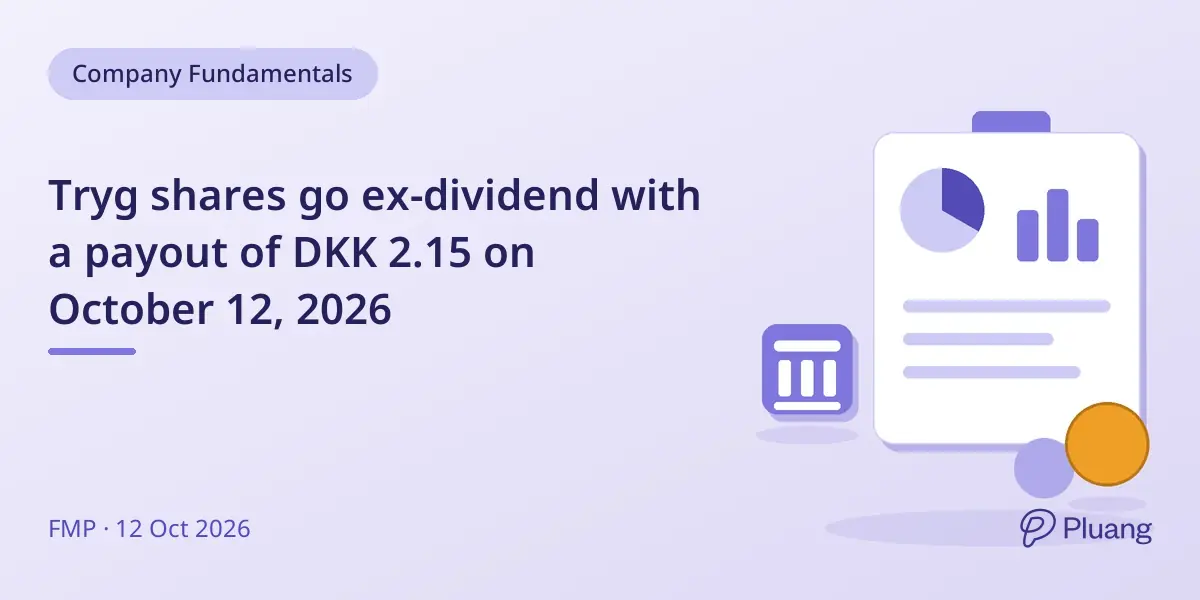 Tryg shares go ex-dividend with a payout of DKK 2.15 on October 12, 2026