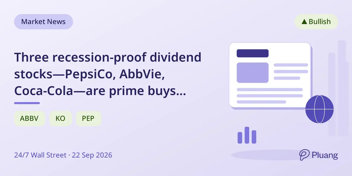 Three recession-proof dividend stocks—PepsiCo, AbbVie, Coca-Cola—are prime buys before September ends.