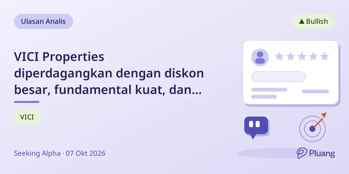 VICI Properties diperdagangkan dengan diskon besar, fundamental kuat, dan dividen 8,12% di tengah pesimisme pasar.