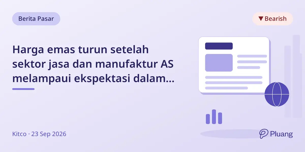 Harga emas turun setelah sektor jasa dan manufaktur AS melampaui ekspektasi dalam data PMI September.