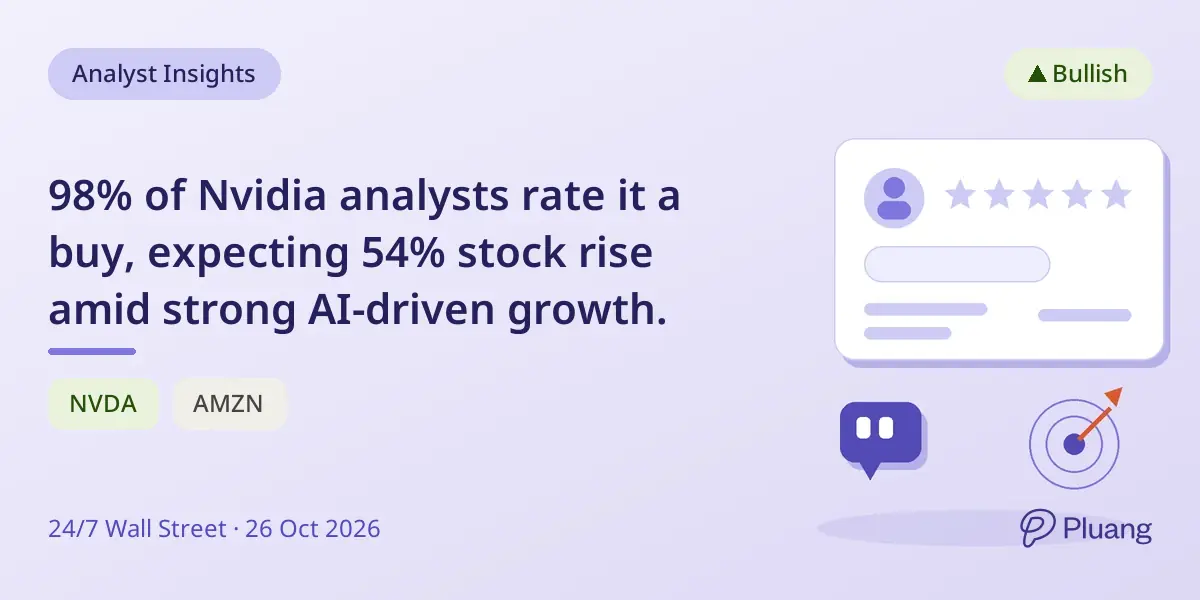 98% of Nvidia analysts rate it a buy, expecting 54% stock rise amid strong AI-driven growth.