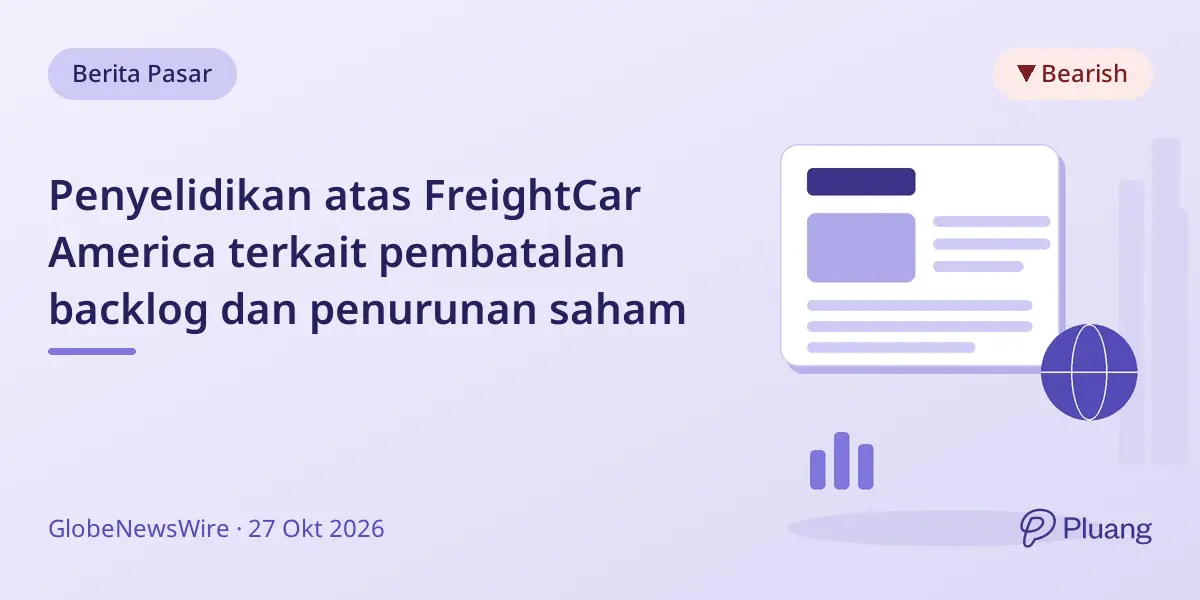 Penyelidikan atas FreightCar America terkait pembatalan backlog dan penurunan saham