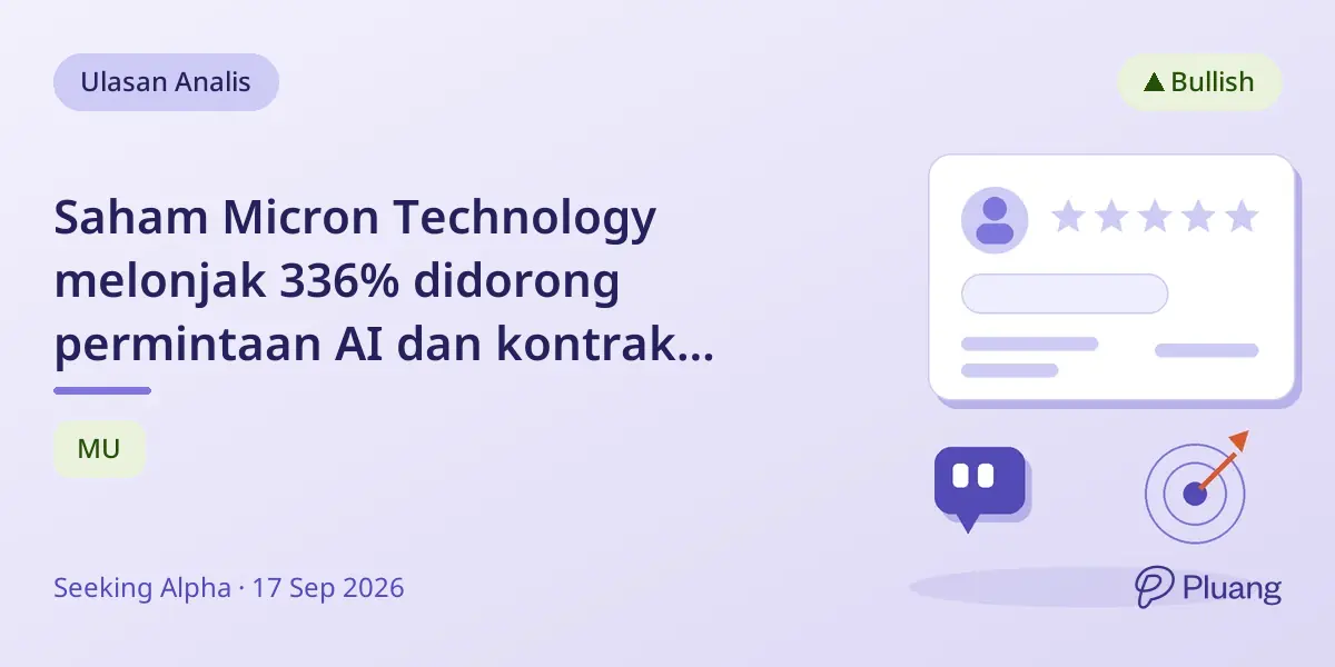 Saham Micron Technology melonjak 336% didorong permintaan AI dan kontrak jangka panjang.