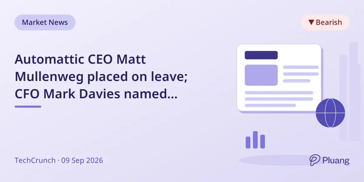 Automattic CEO Matt Mullenweg placed on leave; CFO Mark Davies named interim CEO amid board dispute.