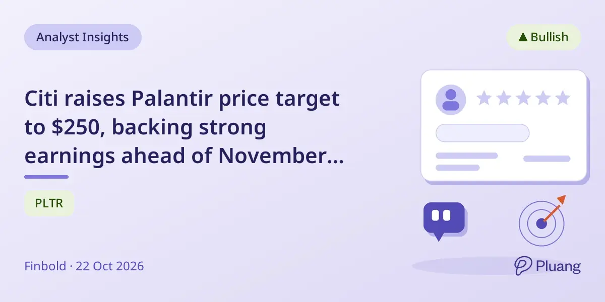 Citi raises Palantir price target to $250, backing strong earnings ahead of November report.