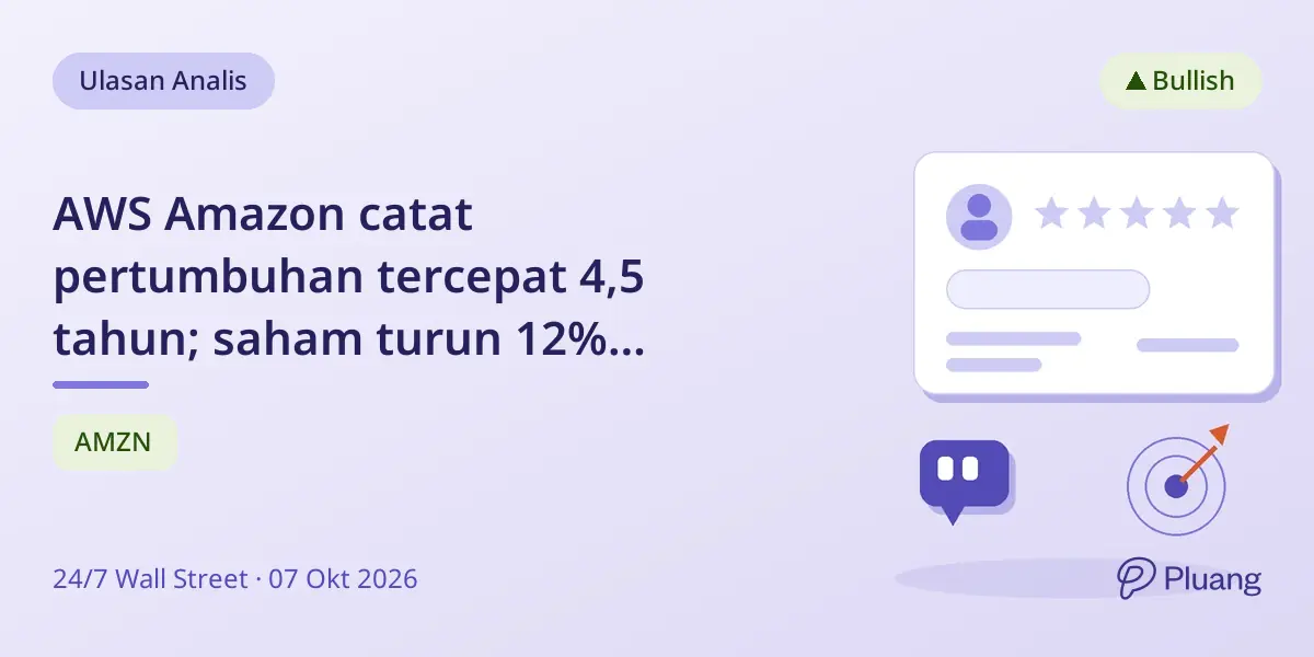 AWS Amazon catat pertumbuhan tercepat 4,5 tahun; saham turun 12% karena capex naik.