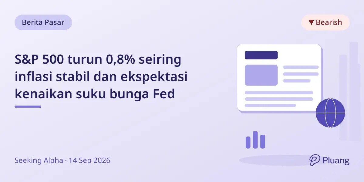 S&P 500 turun 0,8% seiring inflasi stabil dan ekspektasi kenaikan suku bunga Fed