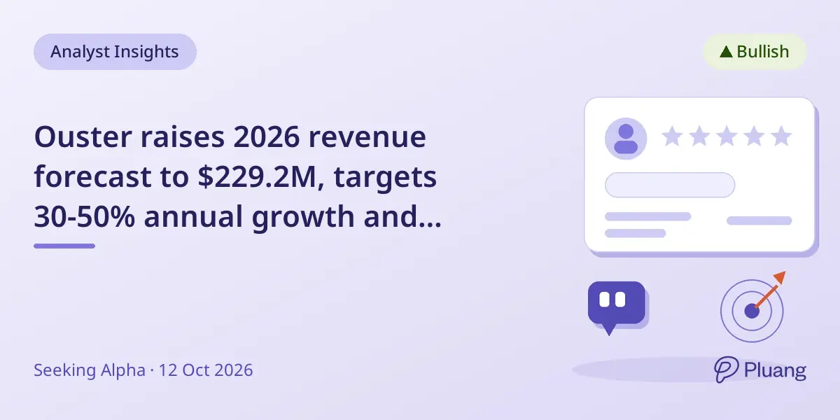 Ouster raises 2026 revenue forecast to $229.2M, targets 30-50% annual growth and profitability by 2027-2028.