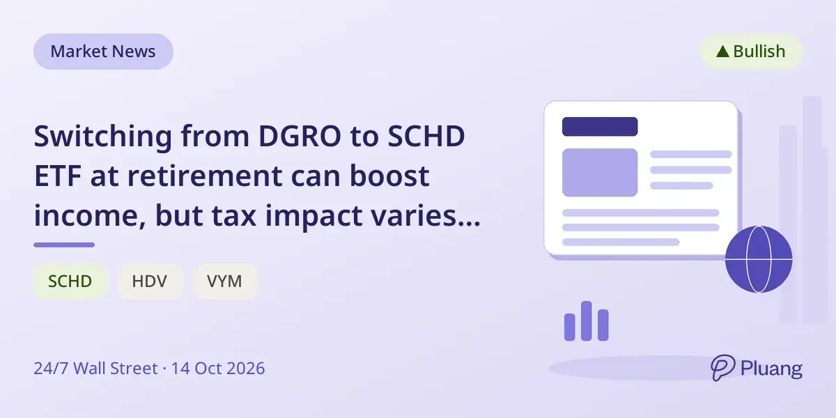 Switching from DGRO to SCHD ETF at retirement can boost income, but tax impact varies by account type.