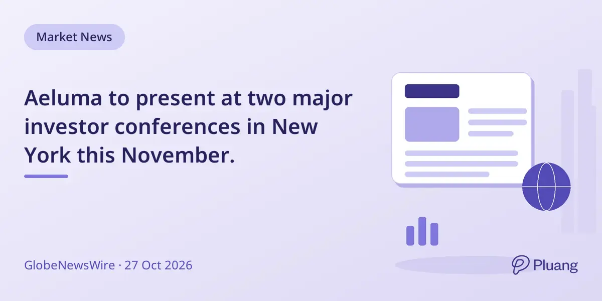 Aeluma to present at two major investor conferences in New York this November.