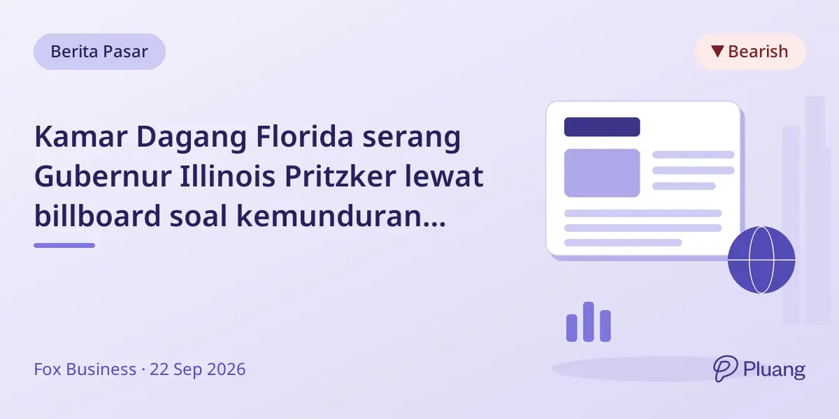 Kamar Dagang Florida serang Gubernur Illinois Pritzker lewat billboard soal kemunduran ekonomi.