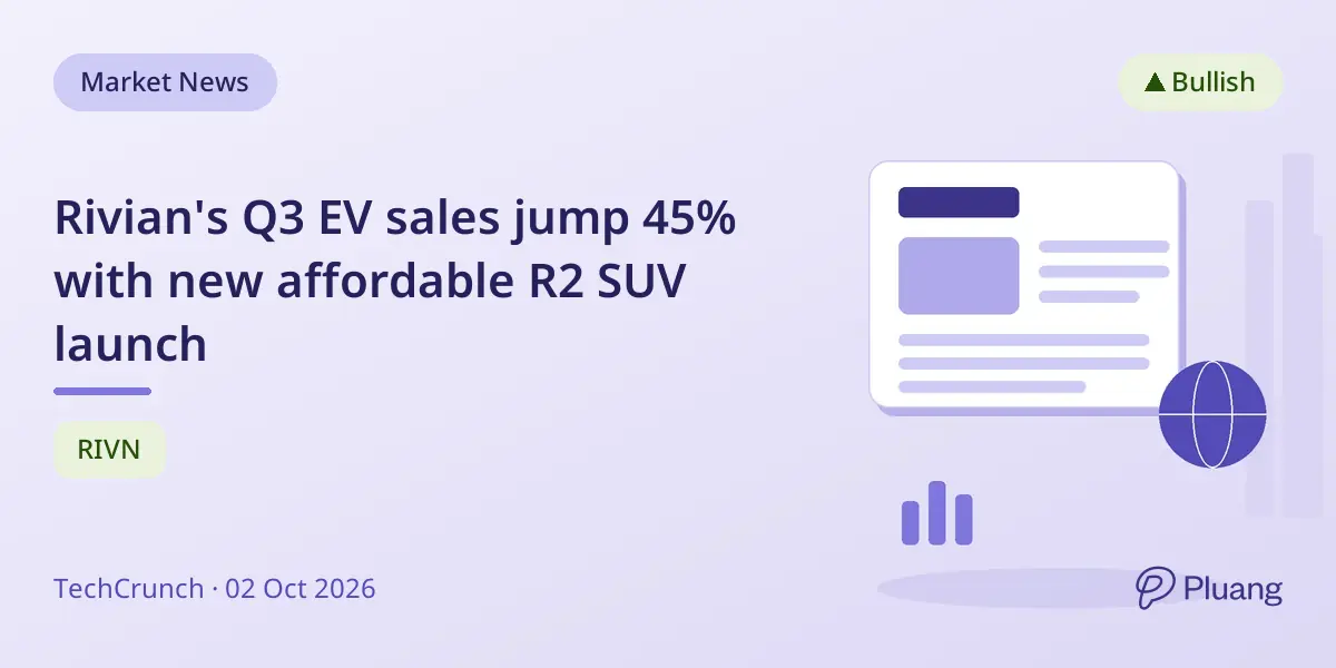 Rivian's Q3 EV sales jump 45% with new affordable R2 SUV launch