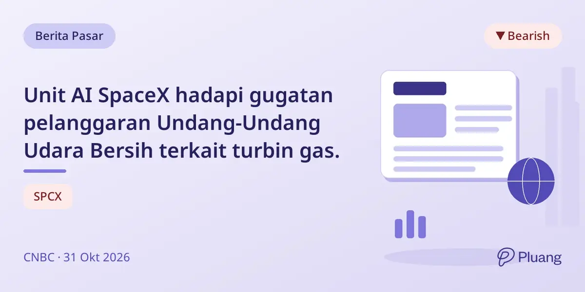 Unit AI SpaceX hadapi gugatan pelanggaran Undang-Undang Udara Bersih terkait turbin gas.