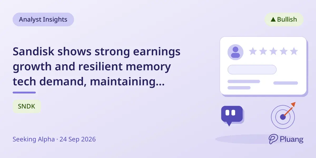 Sandisk shows strong earnings growth and resilient memory tech demand, maintaining attractive valuation at 8.5x earnings.