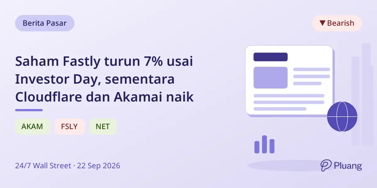 Saham Fastly turun 7% usai Investor Day, sementara Cloudflare dan Akamai naik