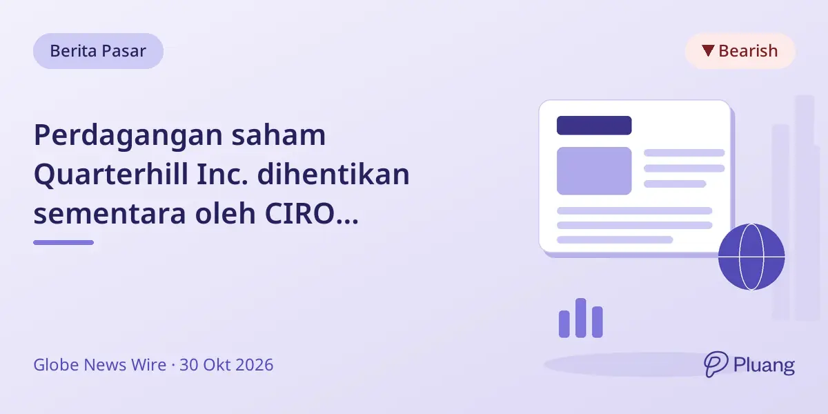Perdagangan saham Quarterhill Inc. dihentikan sementara oleh CIRO menunggu keputusan delisting