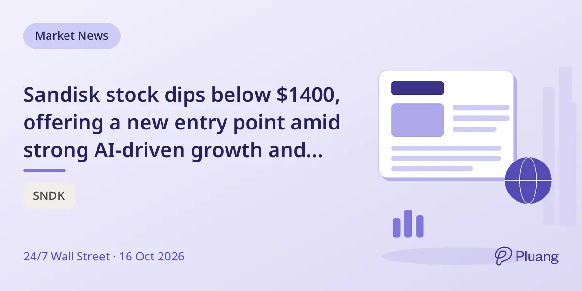 Sandisk stock dips below $1400, offering a new entry point amid strong AI-driven growth and contract visibility.