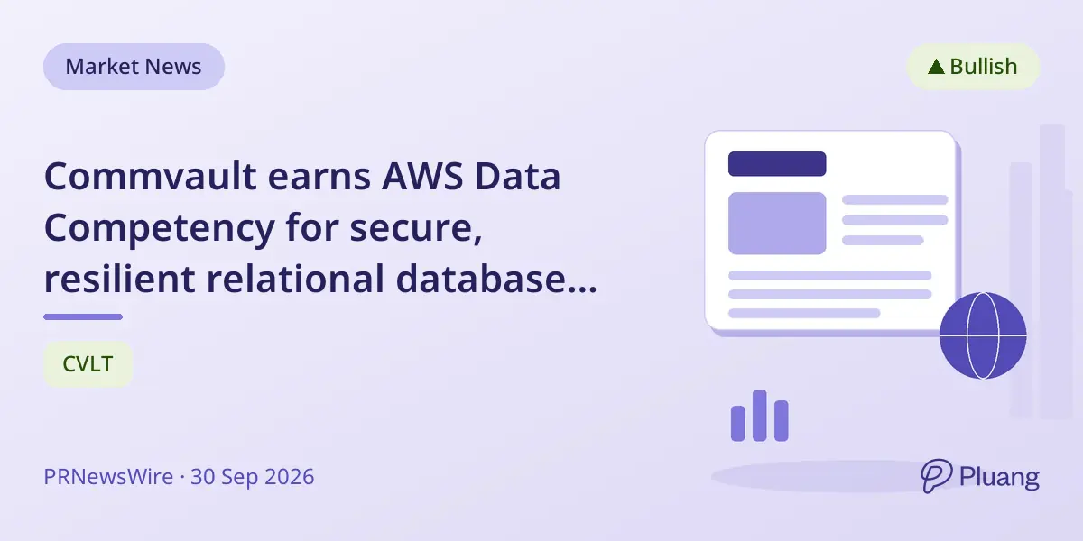 Commvault earns AWS Data Competency for secure, resilient relational database solutions on AWS.