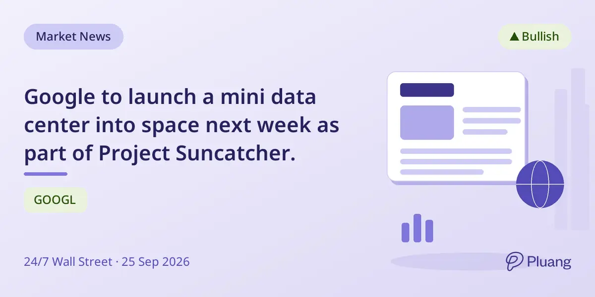 Google to launch a mini data center into space next week as part of Project Suncatcher.