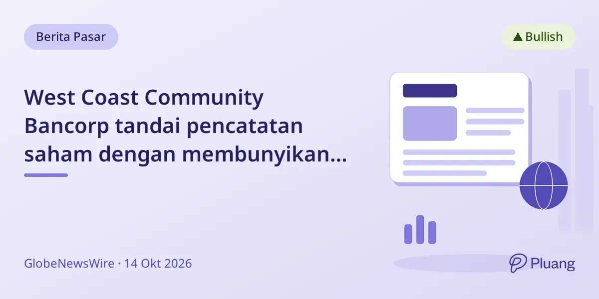 West Coast Community Bancorp tandai pencatatan saham dengan membunyikan lonceng penutupan Nasdaq.
