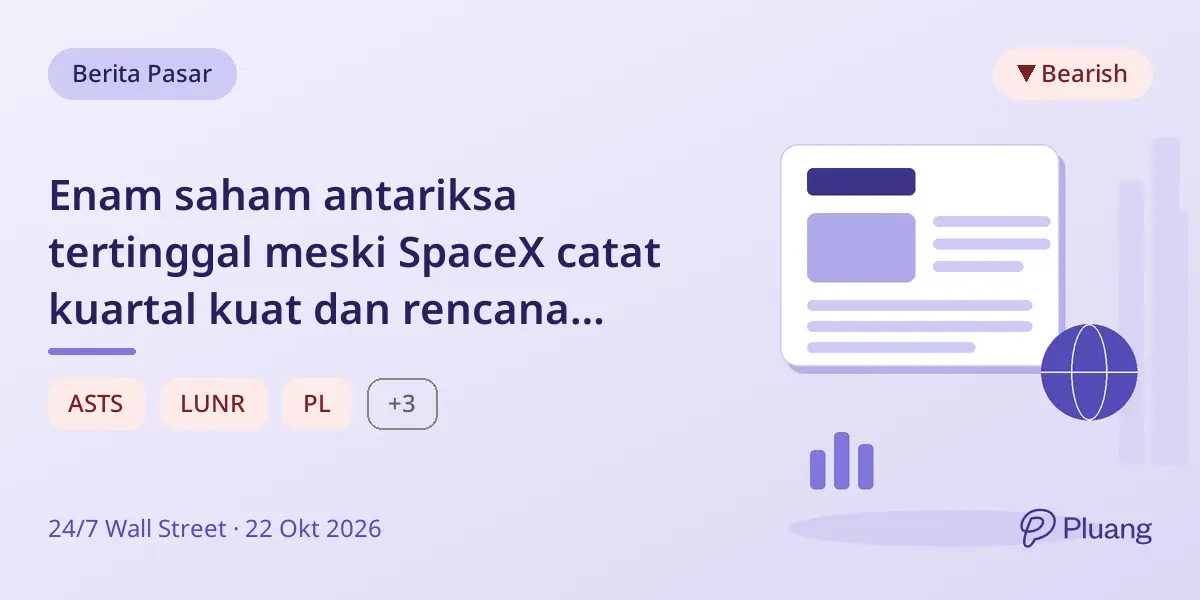 Enam saham antariksa tertinggal meski SpaceX catat kuartal kuat dan rencana merger Tesla.