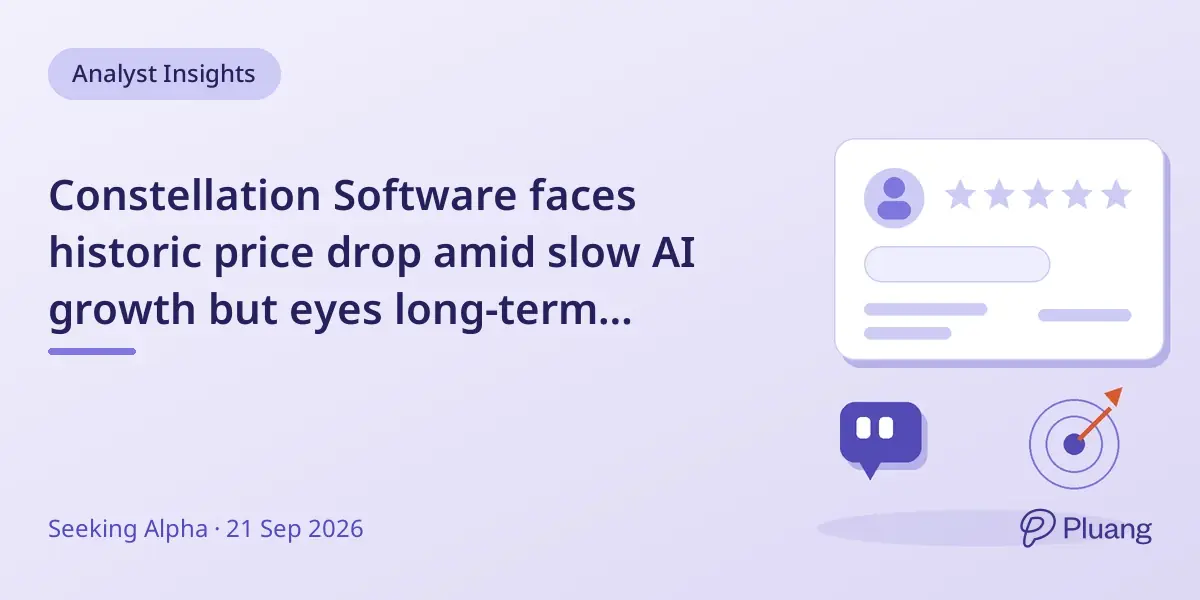 Constellation Software faces historic price drop amid slow AI growth but eyes long-term gains.