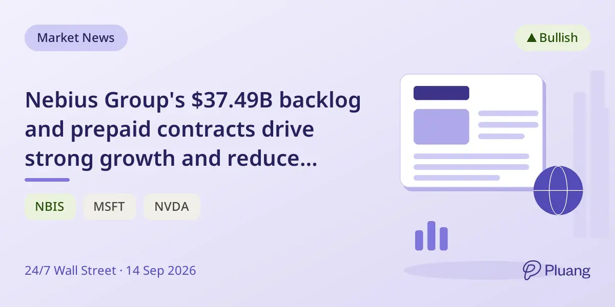 Nebius Group's $37.49B backlog and prepaid contracts drive strong growth and reduce financing needs.