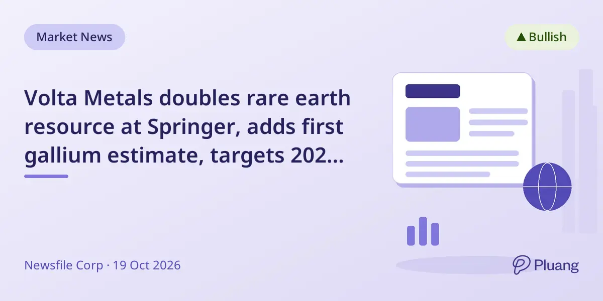 Volta Metals doubles rare earth resource at Springer, adds first gallium estimate, targets 2027 economic assessment