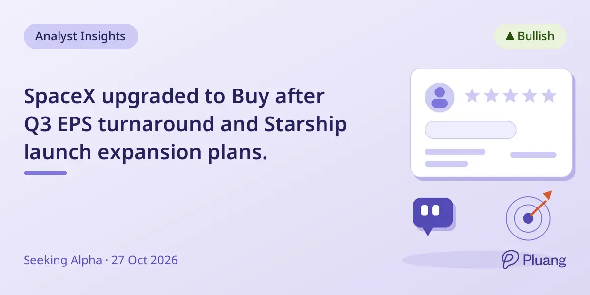 SpaceX upgraded to Buy after Q3 EPS turnaround and Starship launch expansion plans.