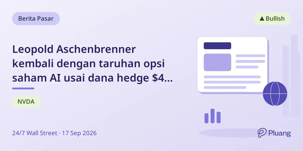 Leopold Aschenbrenner kembali dengan taruhan opsi saham AI usai dana hedge $45 miliar ambruk