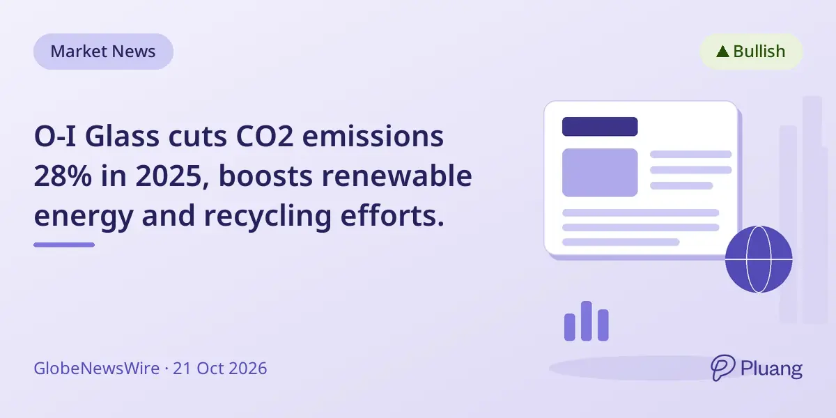 O-I Glass cuts CO2 emissions 28% in 2025, boosts renewable energy and recycling efforts.