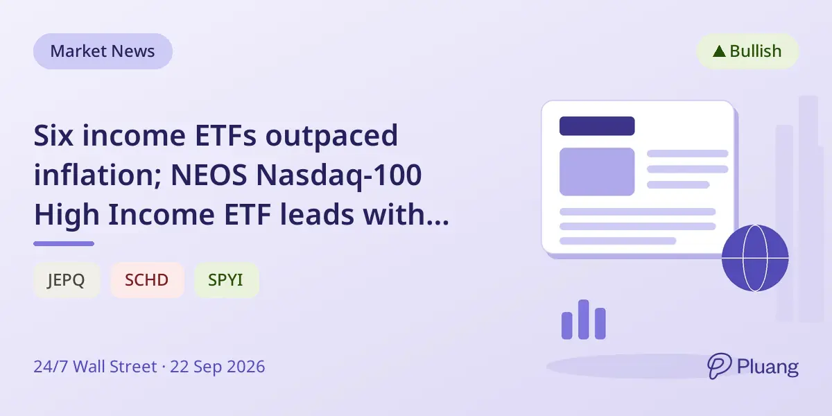Six income ETFs outpaced inflation; NEOS Nasdaq-100 High Income ETF leads with best yield and tax benefits.