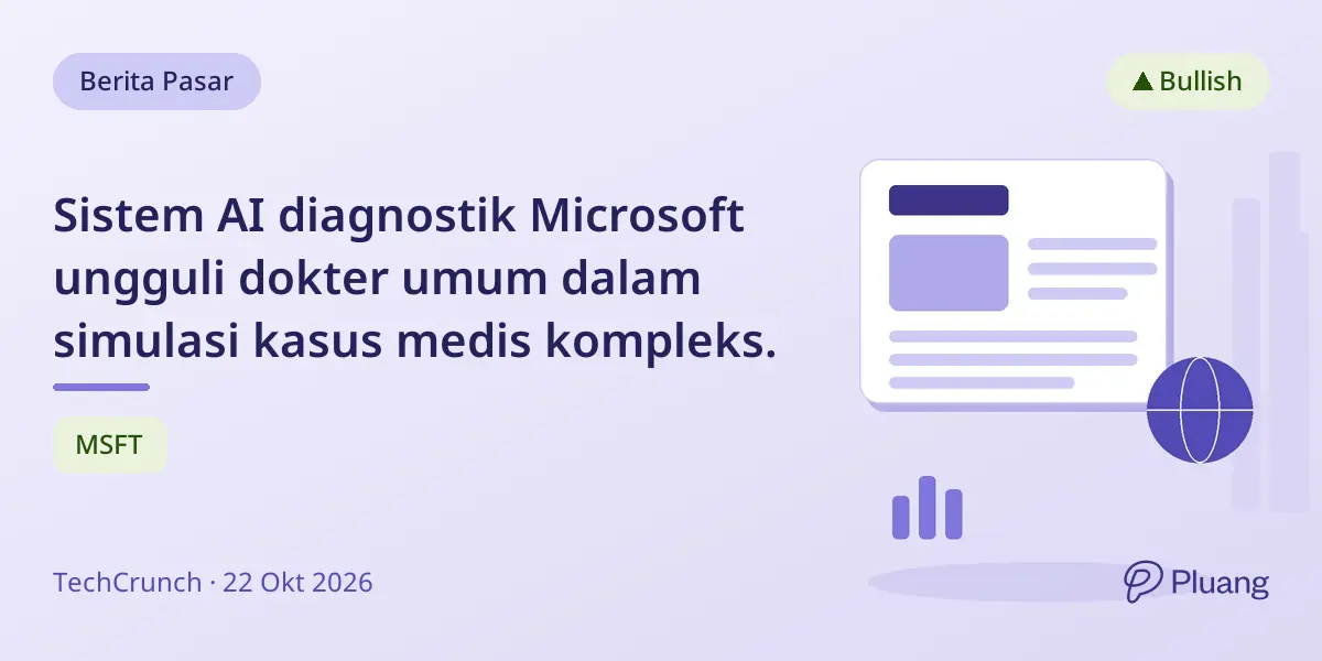 Sistem AI diagnostik Microsoft ungguli dokter umum dalam simulasi kasus medis kompleks.