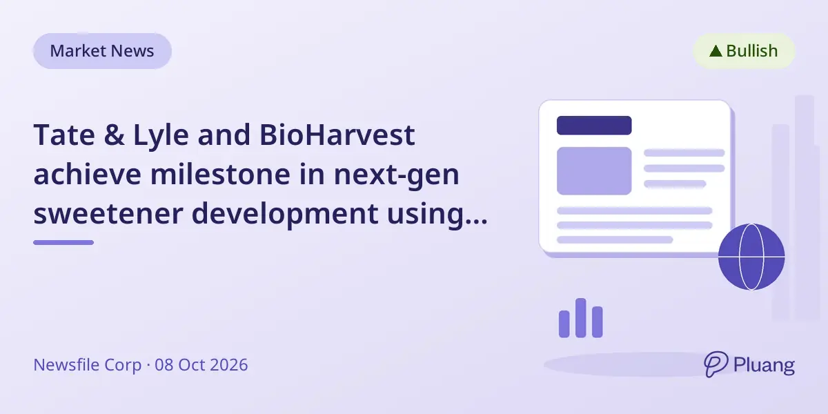Tate & Lyle and BioHarvest achieve milestone in next-gen sweetener development using Botanical Synthesis™.