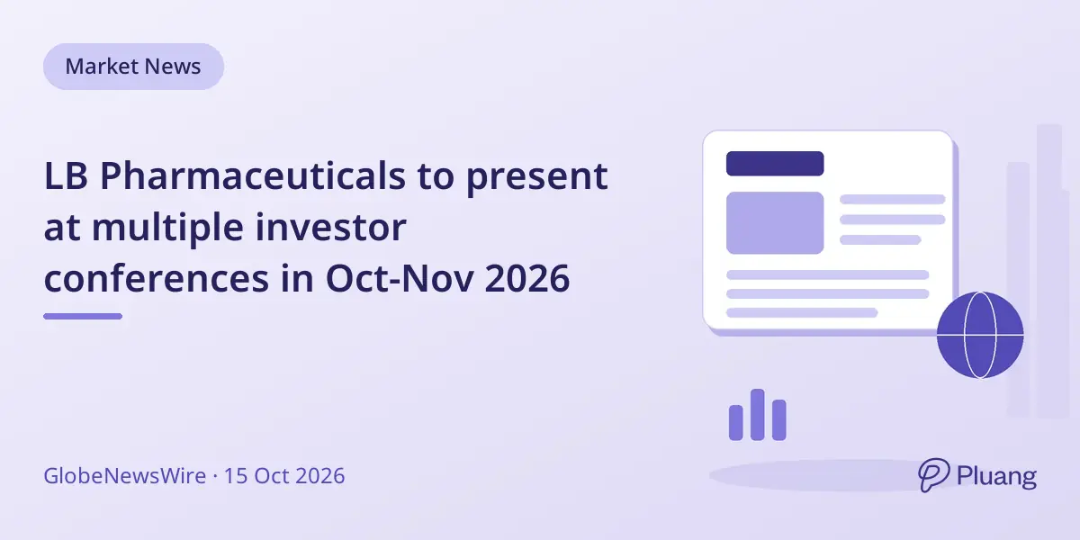 LB Pharmaceuticals to present at multiple investor conferences in Oct-Nov 2026