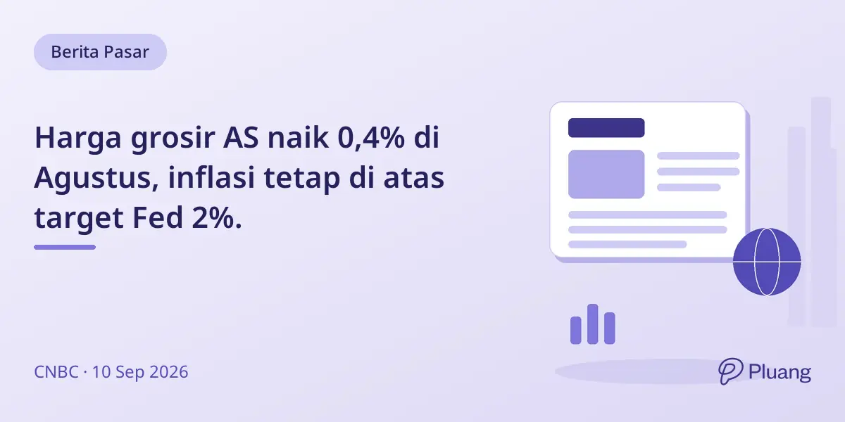 Harga grosir AS naik 0,4% di Agustus, inflasi tetap di atas target Fed 2%.