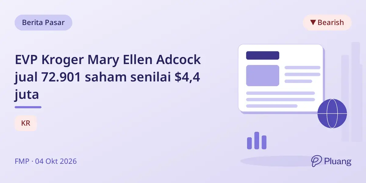 EVP Kroger Mary Ellen Adcock jual 72.901 saham senilai $4,4 juta
