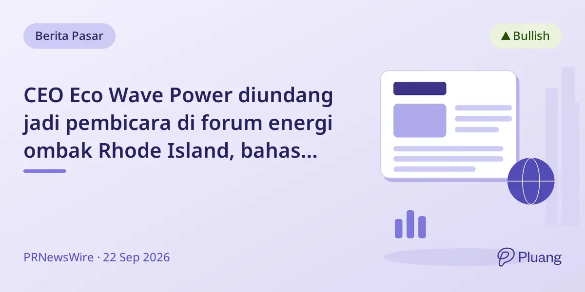 CEO Eco Wave Power diundang jadi pembicara di forum energi ombak Rhode Island, bahas proyek komersial AS.