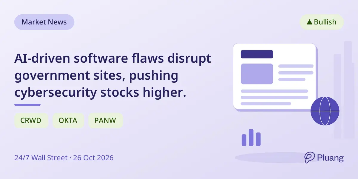 AI-driven software flaws disrupt government sites, pushing cybersecurity stocks higher.