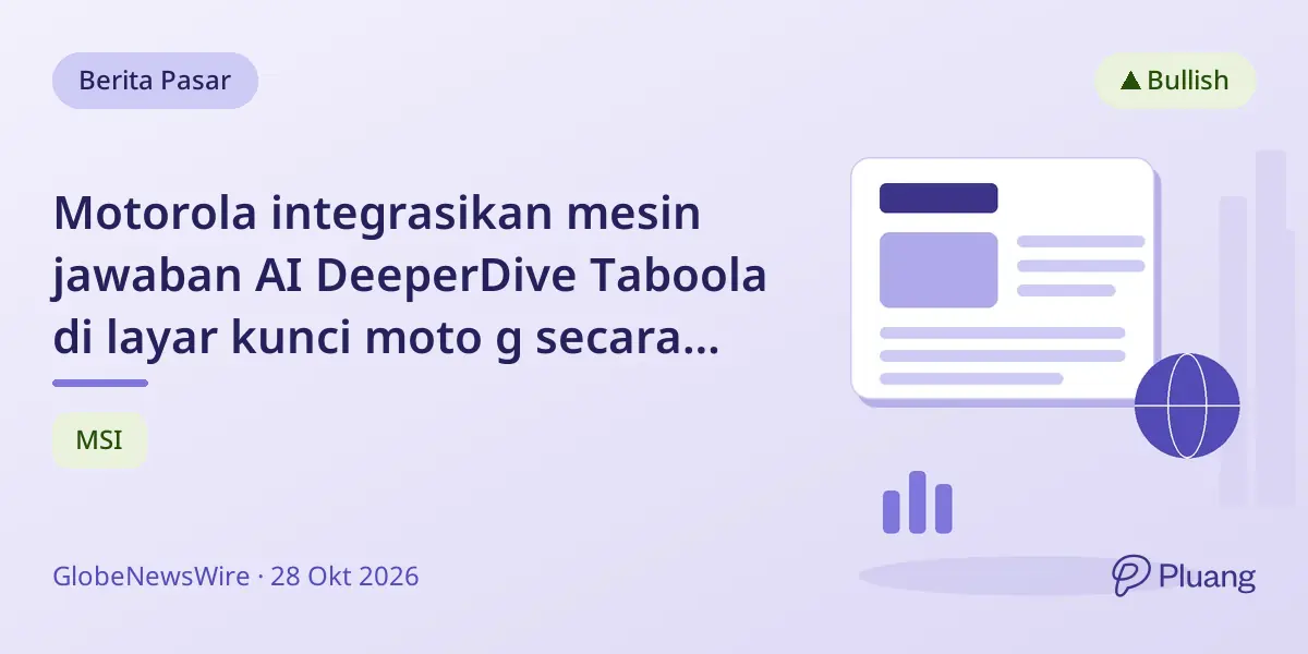 Motorola integrasikan mesin jawaban AI DeeperDive Taboola di layar kunci moto g secara global.