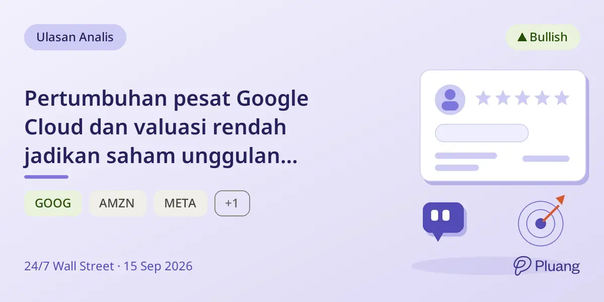 Pertumbuhan pesat Google Cloud dan valuasi rendah jadikan saham unggulan Magnificent Seven 2026 dengan potensi naik 50%.
