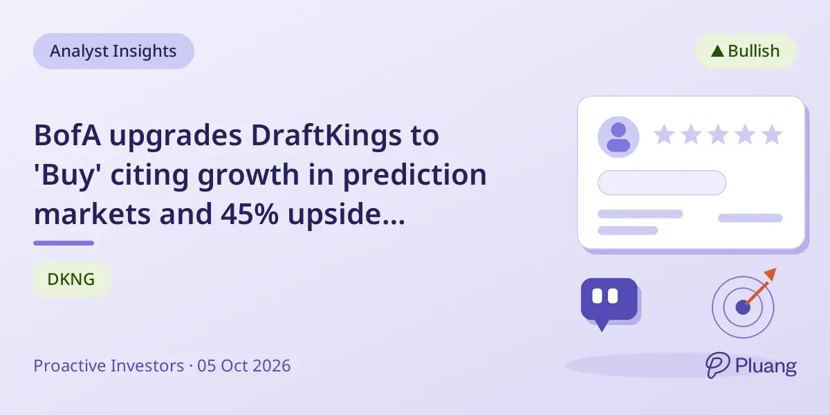 BofA upgrades DraftKings to 'Buy' citing growth in prediction markets and 45% upside potential.