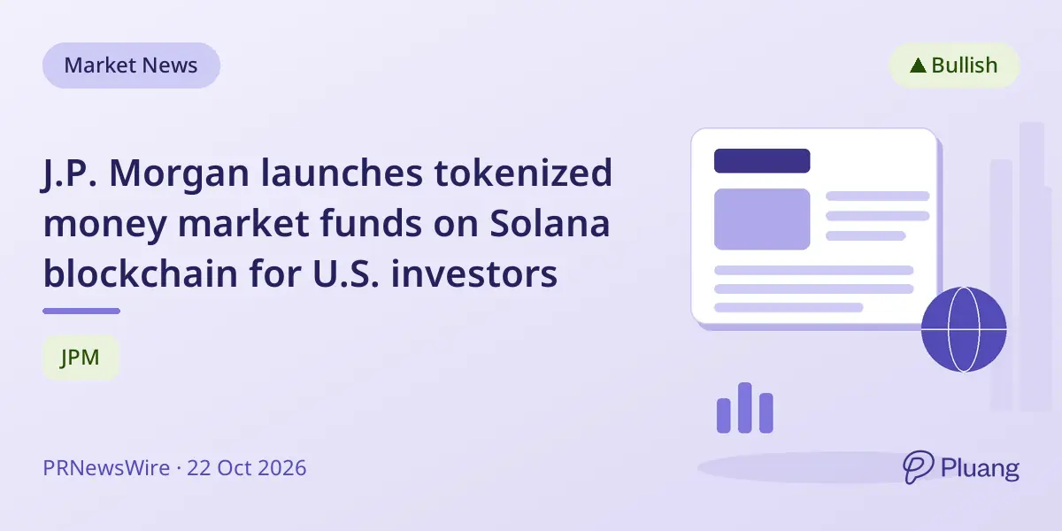 J.P. Morgan launches tokenized money market funds on Solana blockchain for U.S. investors