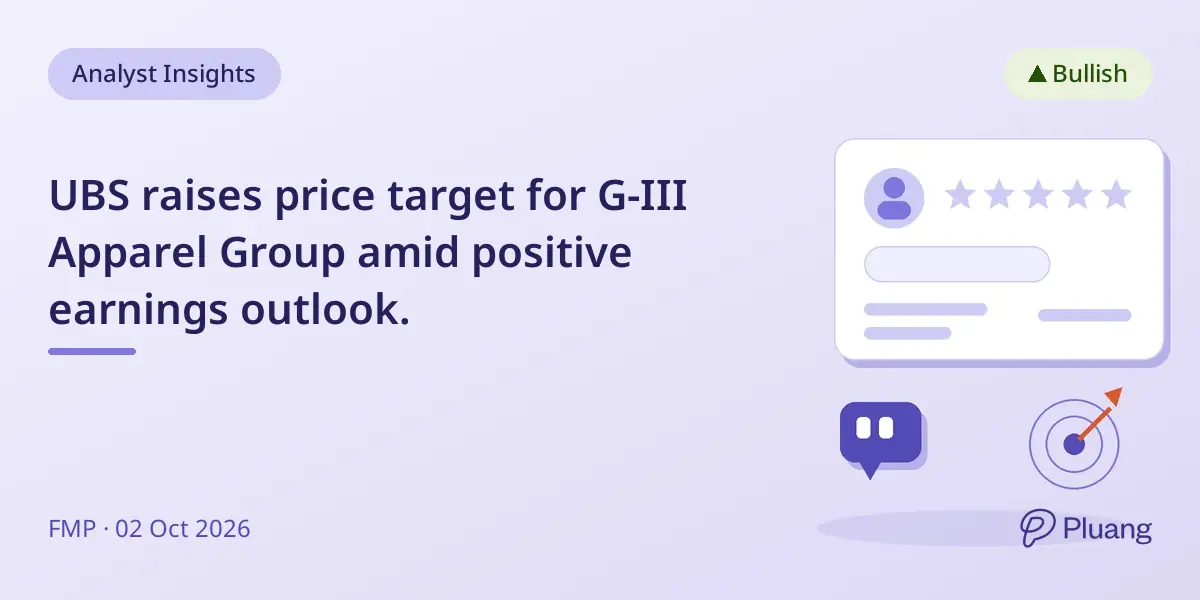 UBS raises price target for G-III Apparel Group amid positive earnings outlook.