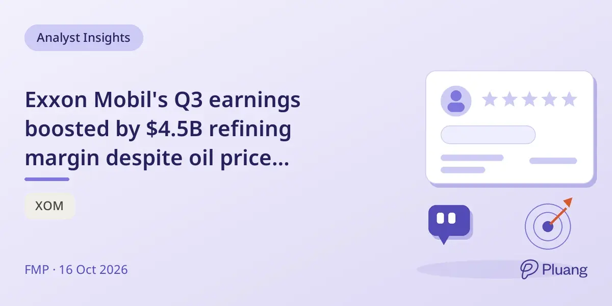 Exxon Mobil's Q3 earnings boosted by $4.5B refining margin despite oil price challenges, shares near 52-week high.
