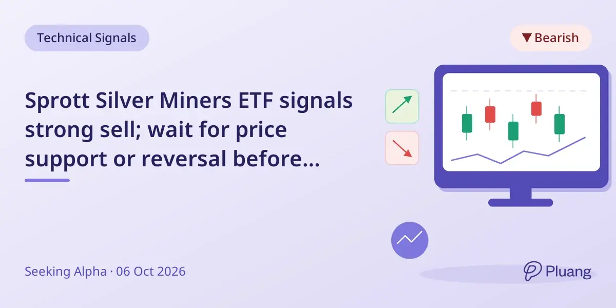Sprott Silver Miners ETF signals strong sell; wait for price support or reversal before buying.