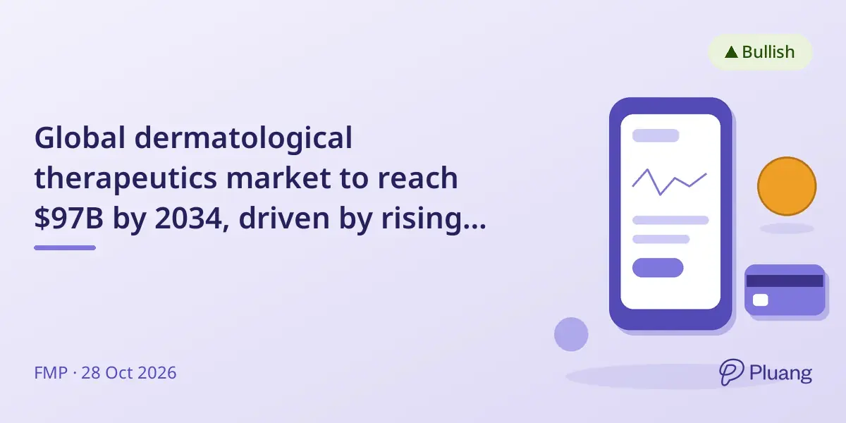 Global dermatological therapeutics market to reach $97B by 2034, driven by rising skin disorders and advanced treatments.