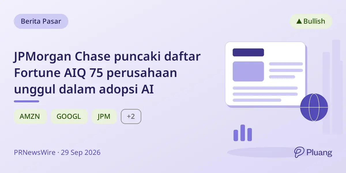 JPMorgan Chase puncaki daftar Fortune AIQ 75 perusahaan unggul dalam adopsi AI